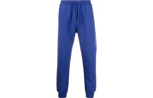 STONE ISLAND Knitted Sweatpants Men's Blue Moderate Slim Fit Pants