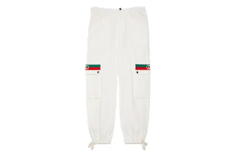 GUCCI Casual Pants Men's White Moderate Cuffed Pants