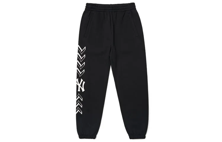 MLB Knitted Sweatpants Unisex Black Moderate Cuffed Pants