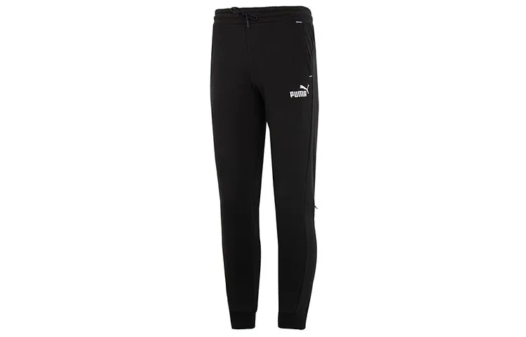 PUMA Knitted Sweatpants Men's Black Thickened Cuffed Pants
