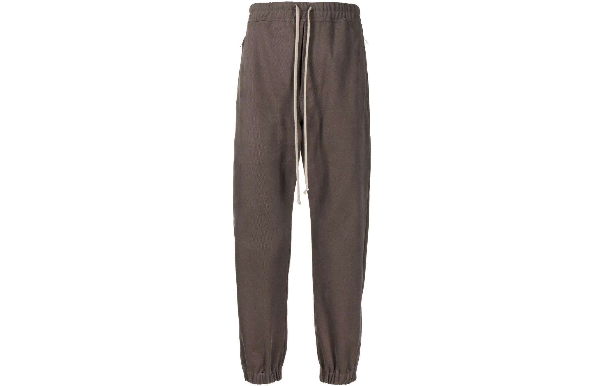 RICK OWENS Knitted Sweatpants Men's Gray Moderate Cuffed Pants