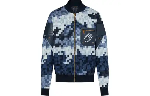 LOUIS VUITTON Hybrid Leather And Cotton Damier Blouson