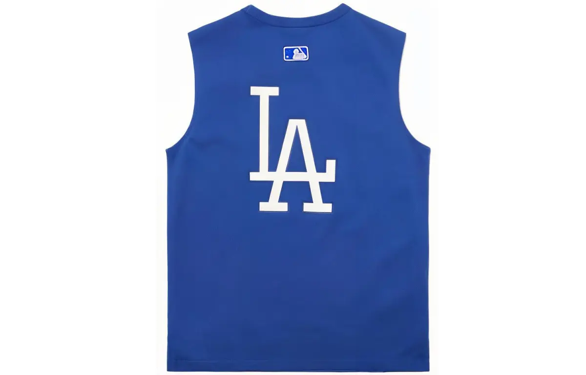 MLB Los Angeles Dodgers Tank Tops Unisex Blue Crew Neck Moderate Straight Fit