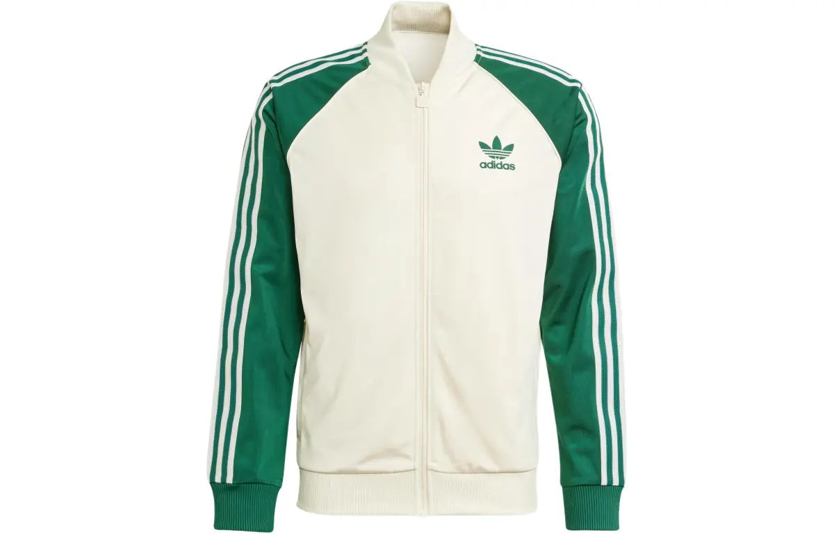 adidas originals SST Track Zip Up Track Jacket Beige/Green