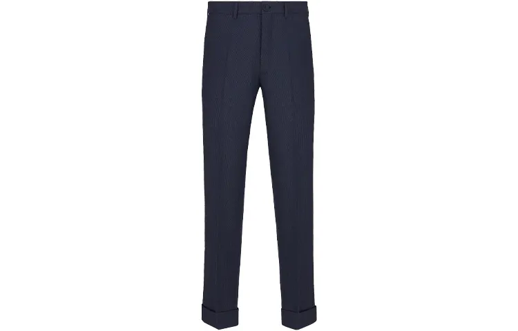 DIOR Quarterly New Products Casual Pants Men's Blue Moderate Straight Fit Pants
