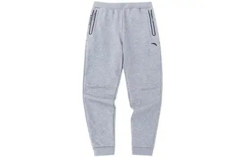 ANTA Variety Training Collection Knitted Sweatpants Men's Gray Thickened Cuffed Pants