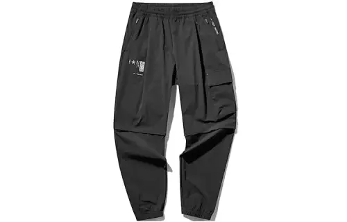 ANTA Casual Pants Men's Black Moderate Cuffed Pants