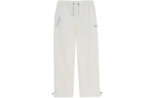 Li Ning, knitted beige trousers, loose straight fit
