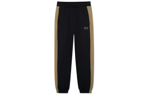 Li Ning Sports Fashion Collection Side Color Block Loose Fit Fleece Lined Warm Cuffed Sweatpants Knitted Sweatpants