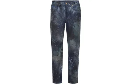 LOUIS VUITTON New Quarterly Products Of LV Jeans Men's Blue Moderate Straight Fit Pants