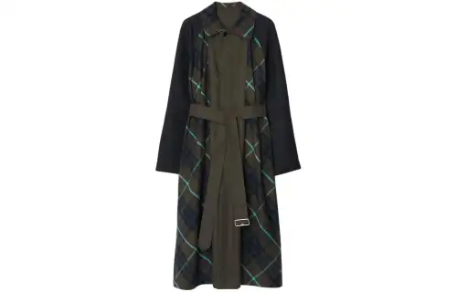 【Previous Season】check-plaid reversible trench coat