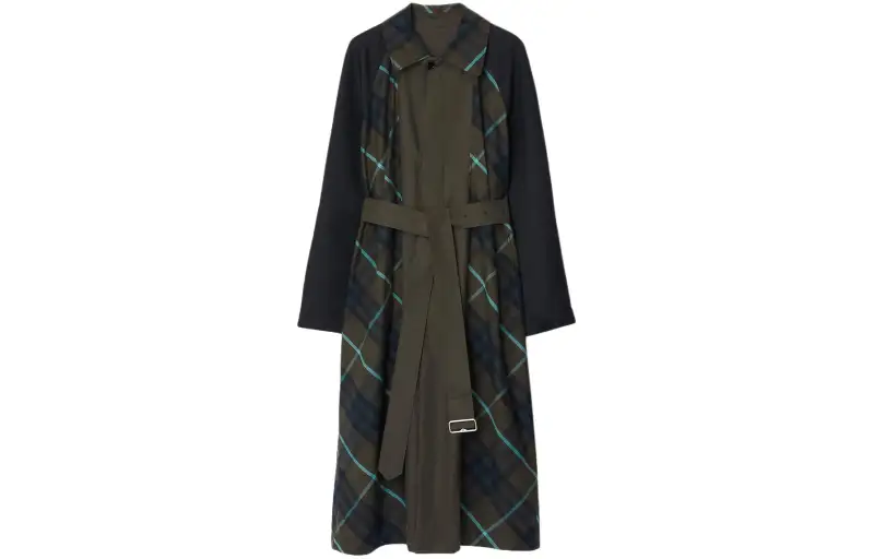 【Previous Season】check-plaid reversible trench coat
