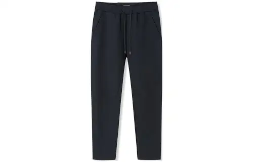 ANTA Knitted Sweatpants Men's Black Moderate Straight Fit Pants