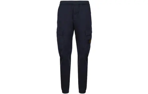 STONE ISLAND Knitted Sweatpants Men's Marine Blue Moderate Cuffed Pants