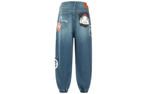 EVISU Jeans Men's Denim Blue Moderate Cuffed Pants