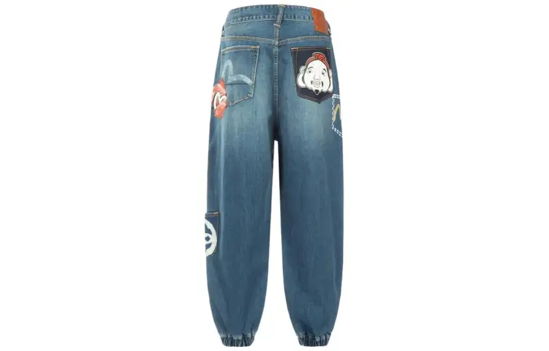 EVISU Jeans Men's Denim Blue Moderate Cuffed Pants