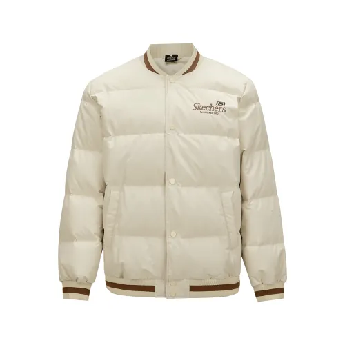 Skechers Sports League Collection Down Jackets Unisex Light Brown Baseball Collar Lightweight Other