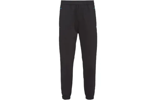 PRADA Knitted Sweatpants Men's Black Moderate Cuffed Pants