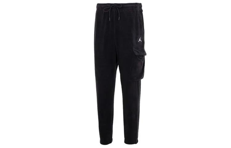 Jordan Casual Thickened And Fleece Lined Elastic Cuff Knitted Sweatpants Men's Black