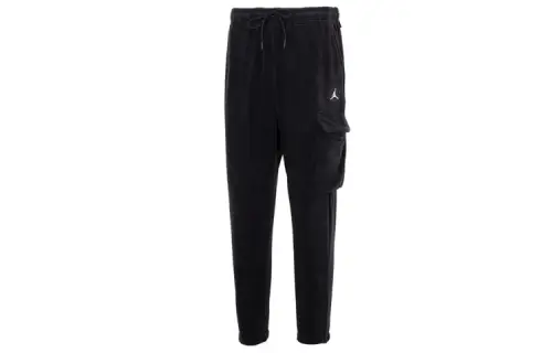 Jordan Casual Thickened And Fleece Lined Elastic Cuff Knitted Sweatpants Men's Black