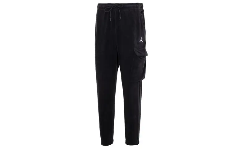 Jordan Casual Thickened And Fleece Lined Elastic Cuff Knitted Sweatpants Men's Black