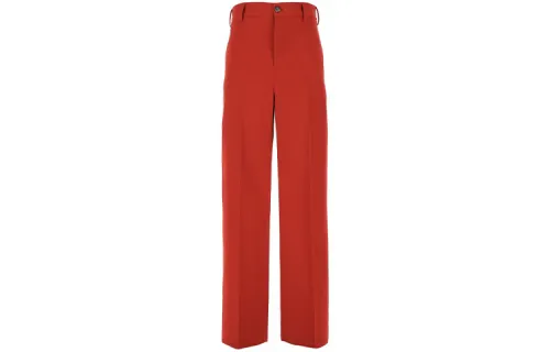 Bottega Veneta Casual Pants Men's Red Moderate Wide Leg Pants