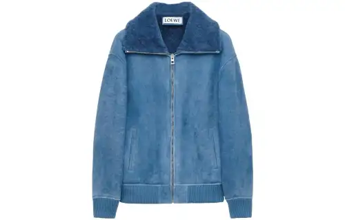 LOEWE FW23 Leather Jacket Men's Blue