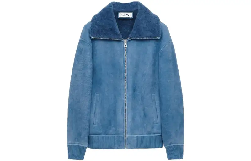 LOEWE FW23 Leather Jacket Men's Blue