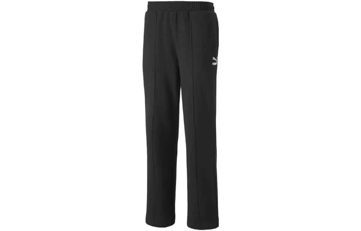 PUMA Knitted Sweatpants Men's Black Moderate Straight Fit Pants