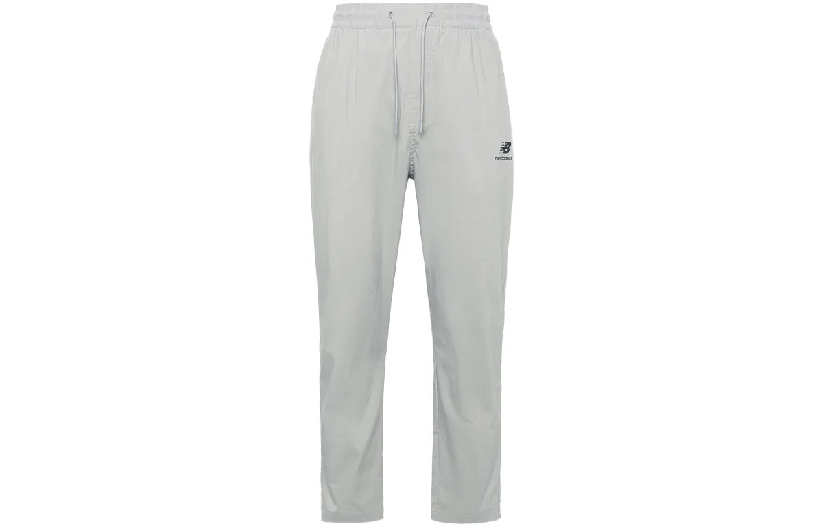 New Balance Knitted Sweatpants Men's Light Gray Moderate Straight Fit Pants