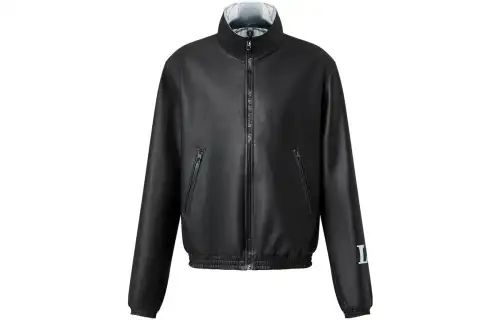 LOUIS VUITTON SS23 Leather Jacket Coat Men's Black