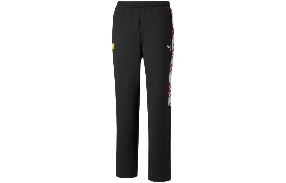 PUMA Knitted Sweatpants Men's Black Moderate Straight Fit Pants