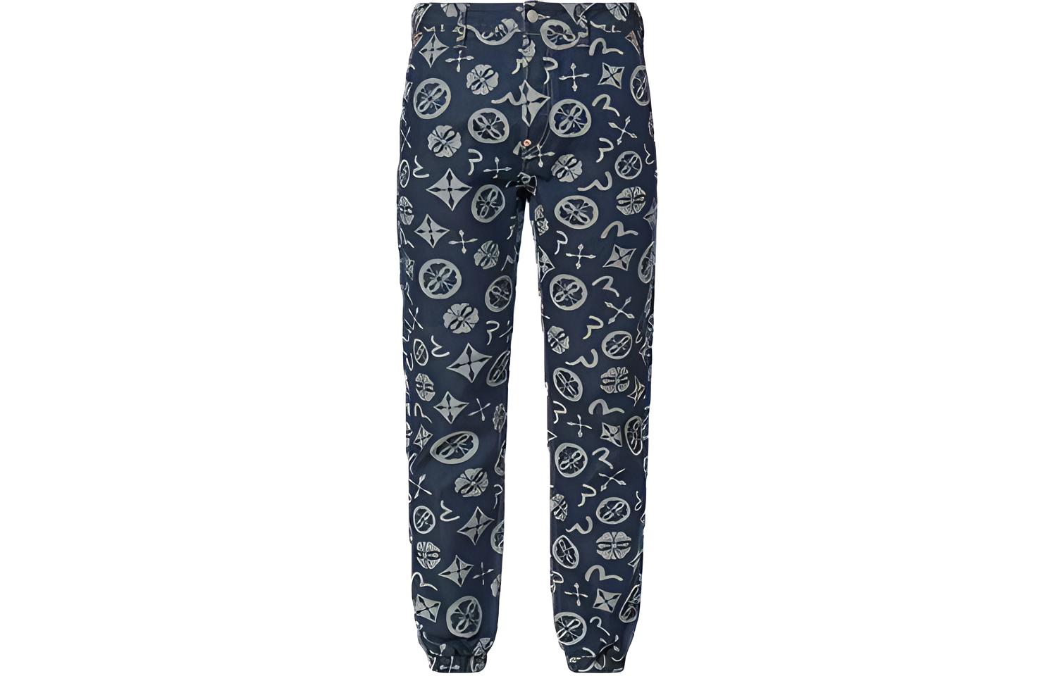 EVISU SS22 Cuffed Pants Non Stretch Moderate Jeans Men's Blue