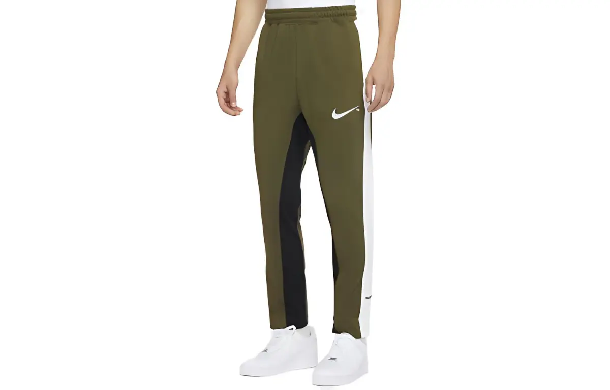 Nike Knitted Sweatpants Men's Army Green Moderate Straight Fit Pants