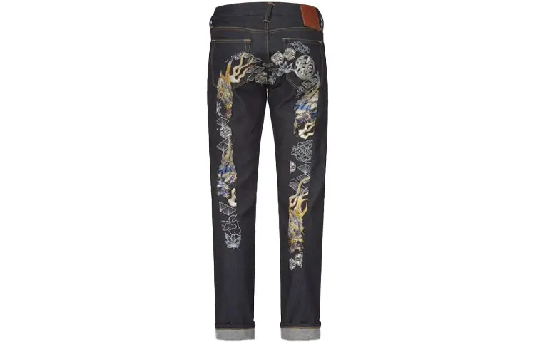 EVISU Jeans Men's Denim Blue Moderate Slim Fit Pants