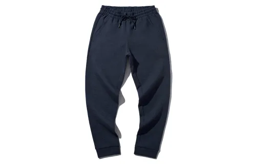 Li Ning Knitted Sweatpants Men's Heather Gray Night Blue Moderate Straight Fit Pants