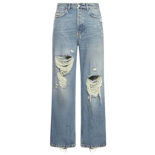 Balenciaga Distressed Straight Leg Jeans