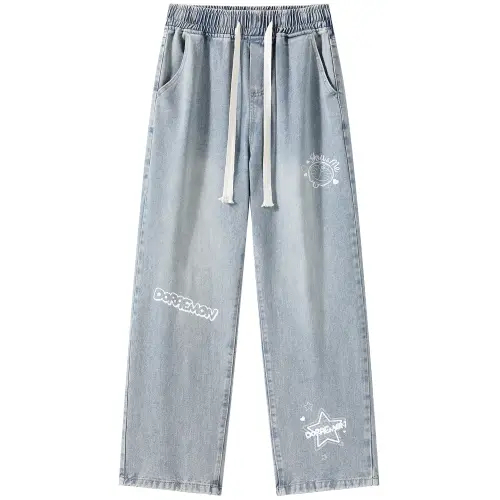 Doraemon Jeans Unisex Moderate Straight Fit Pants