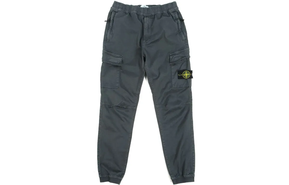 STONE ISLAND Casual Pants Men's Dark Gray Moderate Cuffed Pants