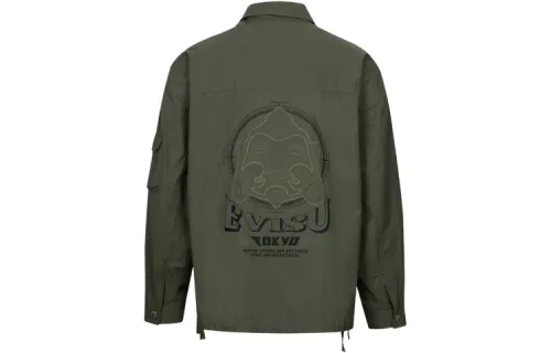 EVISU Jackets Men's Army Green Lapel Moderate Other