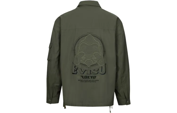 EVISU Jackets Men's Army Green Lapel Moderate Other