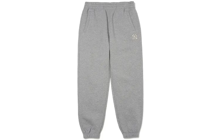 MLB Knitted Sweatpants Unisex Gray Thickened Cuffed Pants