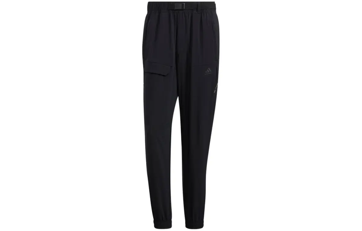 Adidas Knitted Sweatpants Men's Black Moderate Cuffed Pants
