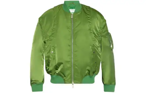 OFF-WHITE Zip-Up Straight Hem Bomber Jacket
