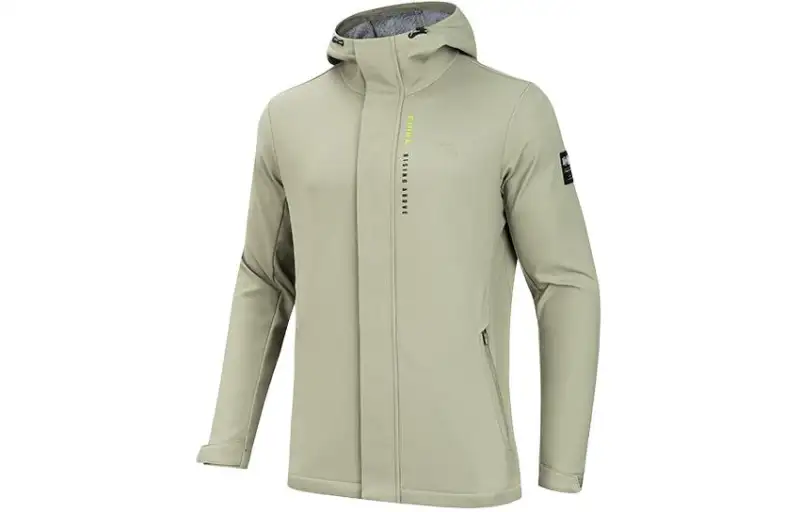 Anta Variety Training Collection Thickened And Fleece Lined Hooded Print Letter Jackets & Coats Men's Dried Olive