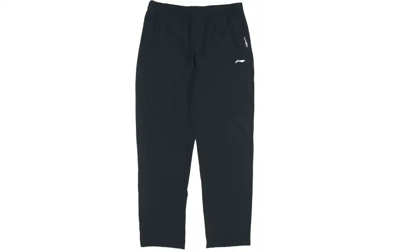 Li Ning Knitted Sweatpants Men's Black Moderate Straight Fit Pants
