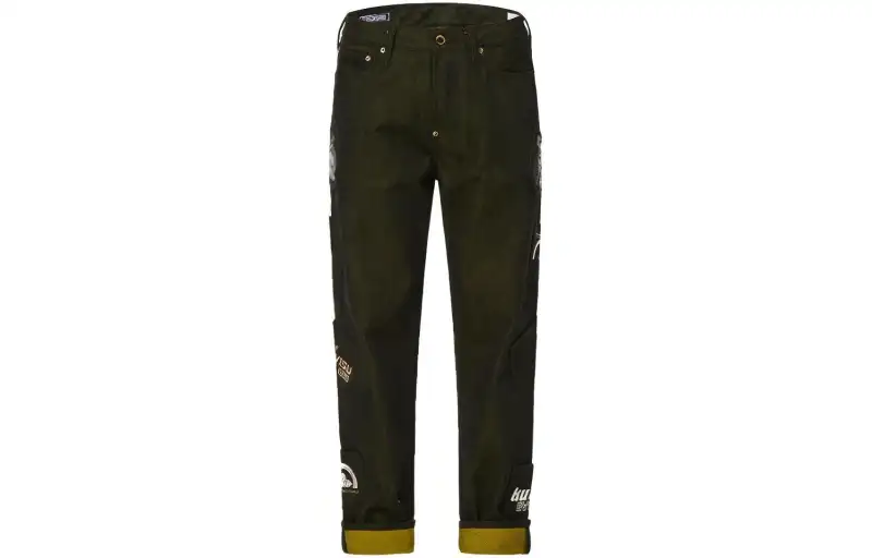 EVISU Jeans Men's Black Moderate Straight Fit Pants