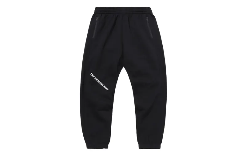 Li Ning Cuffed Fleece Lined Loose Fit Casual Pants Winter Men's Black