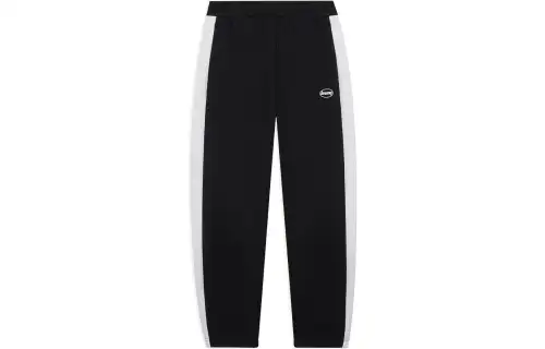 Li Ning Sports Fashion Collection Print Letter Elastic Cuff Loose Fit Fleece Lined Knitted Sweatpants Men's Black