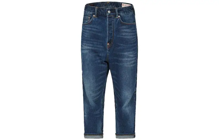 EVISU Jeans Men's Blue Moderate Straight Fit Pants